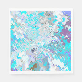 Chic Modern Aqua Blue Luncheon Papper Napkins Pappersservett