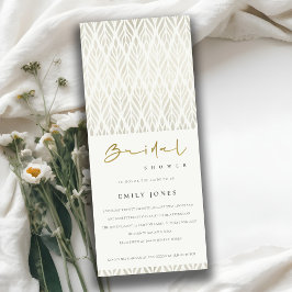 CHIC MODERN ART DECO WHITE SILVER BRIDAL SHOWER INBJUDNINGAR