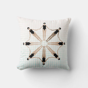 Chic Modern Artistic Synchronized Swimmers Grid Kudde