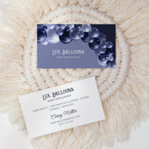 Chic Modern Balloon Artist Navy Blue Silver Visitkort