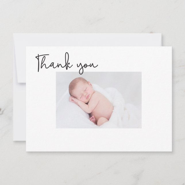 Chic Modern Baptism Baby tackkort Tack Kort (Framsida)