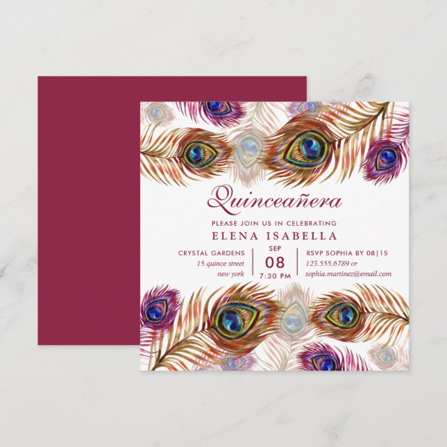 Chic Modern Baroque 15:e födelsedagskvällen Inbjudningar (Fram/baksida)