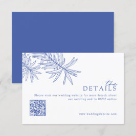 Chic Modern Blå Bröllopswebbplats/Detaljer Tilläggskort