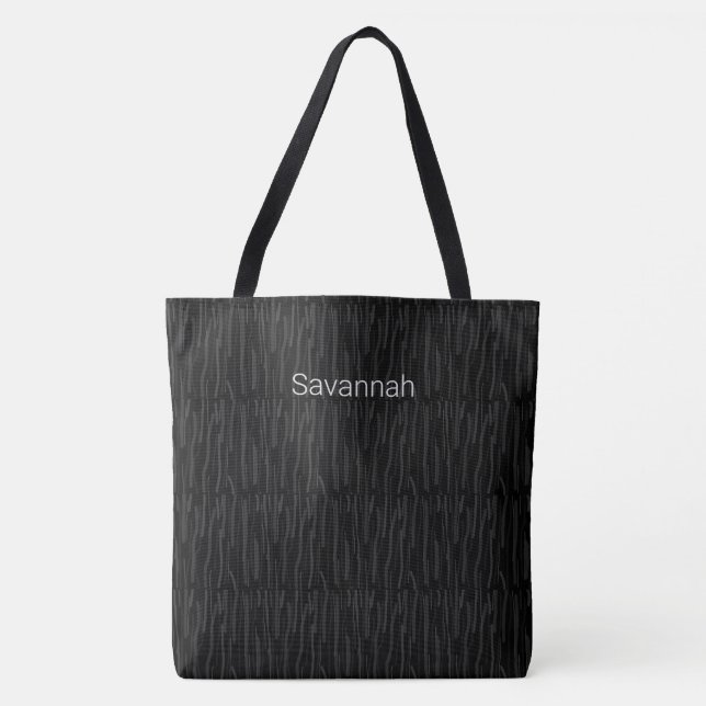 Chic Modern Black Tote Bag Tygkasse (Framsida)