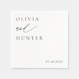 Chic Modern Black & White Bröllop Pappersservett