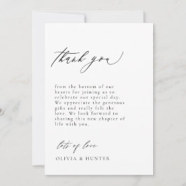 Chic Modern Black & White Bröllop Tack Kort