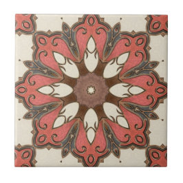 Chic Modern Blommigt Geometric Design Tile Kakelplatta