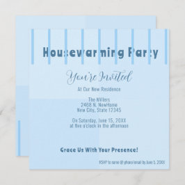 Chic Modern Blue Flocket Party Inbjudan