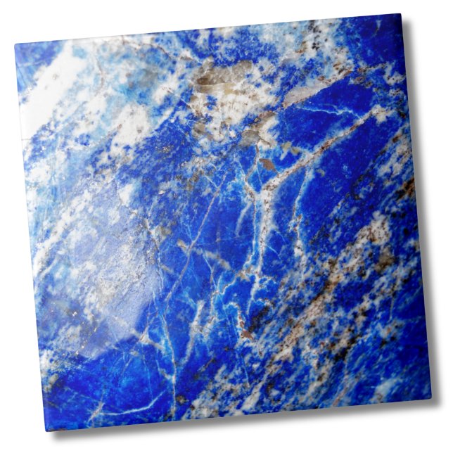 Chic Modern Blue Marble Stone Kakelplatta (Trendy Stylish Vibrant Mineral Deep Blue Stone Tile)