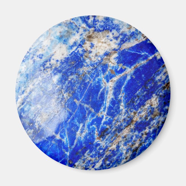 Chic Modern Blue Marble Stone Magnet (Framsidan)