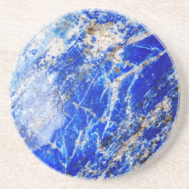 Chic Modern Blue Marble Stone Underlägg Sandsten (Framsidan)