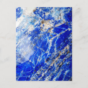 Chic Modern Blue Marble Stone Vykort