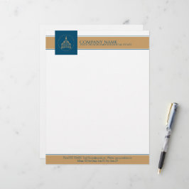 Chic Modern Blue, White, Brown Real Gods Agent Brevhuvud