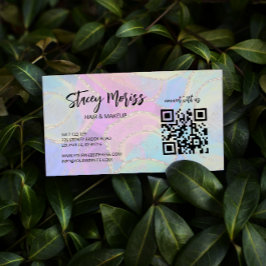 Chic Modern Bright Trendig Guld Colorful QR-kod Visitkort