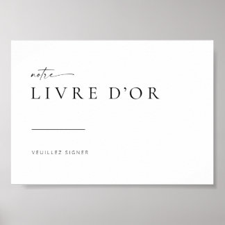 Chic + Modern Bröllop Guest Bok-signatur | FRANSK Poster