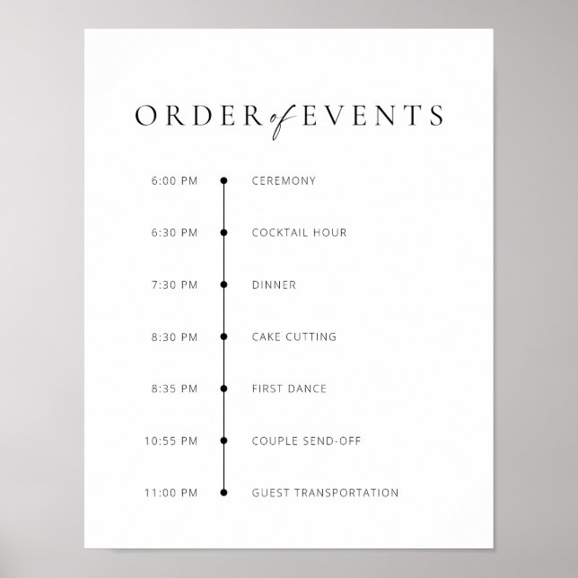 Chic + Modern Bröllop-händelsemärke för Poster (Framsidan)