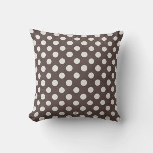 Chic Modern Brown White Polka Dot Mönster Kudde