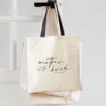 Chic Modern Budens mamma Tygkasse<br><div class="desc">Chic och modern kalligrafi "budens mamma" med bröllop-datum till väskan. Matchande objekt i den här samlingen.</div>