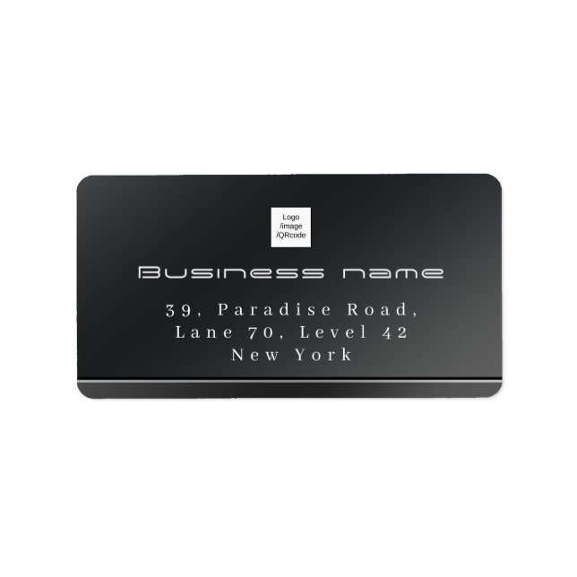 Chic Modern Business Black Adressetikett (Framsidan)
