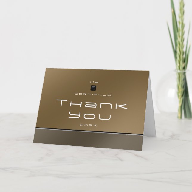 Chic Modern Business Brown Tack Kort (Framsida)