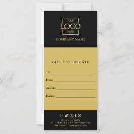 Chic Modern Business Gift-certifikat med Logotyp