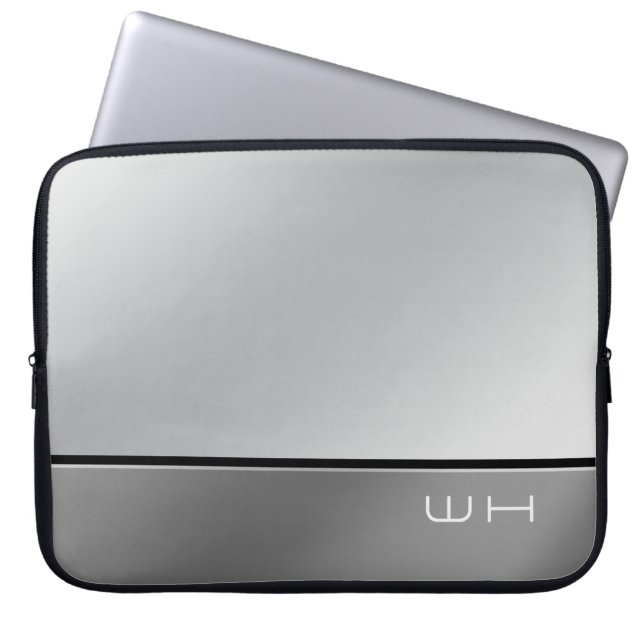 Chic Modern Business Grått Laptop Fodral (Framsidan)