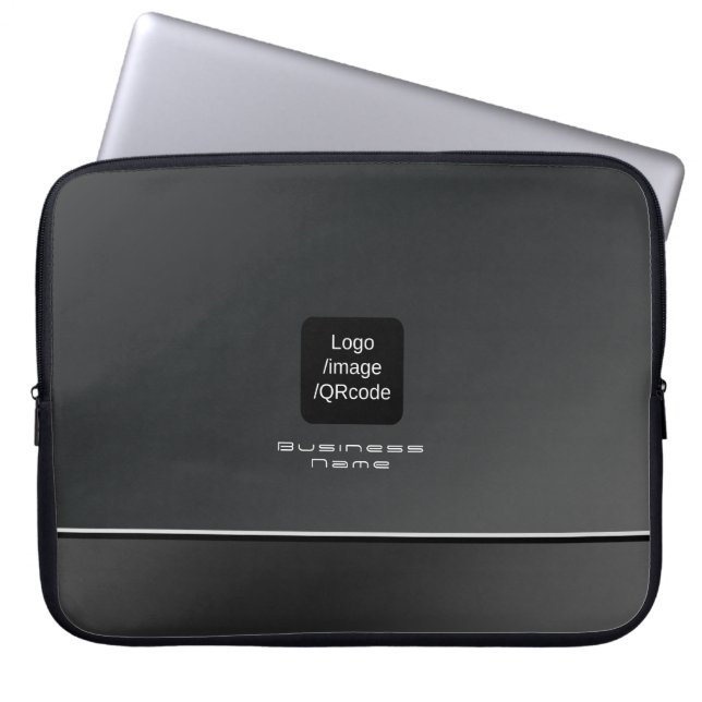 Chic Modern Business Logotyp Black Laptop Fodral (Framsidan)