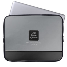 Chic Modern Business Logotyp Black Silver Laptop Fodral