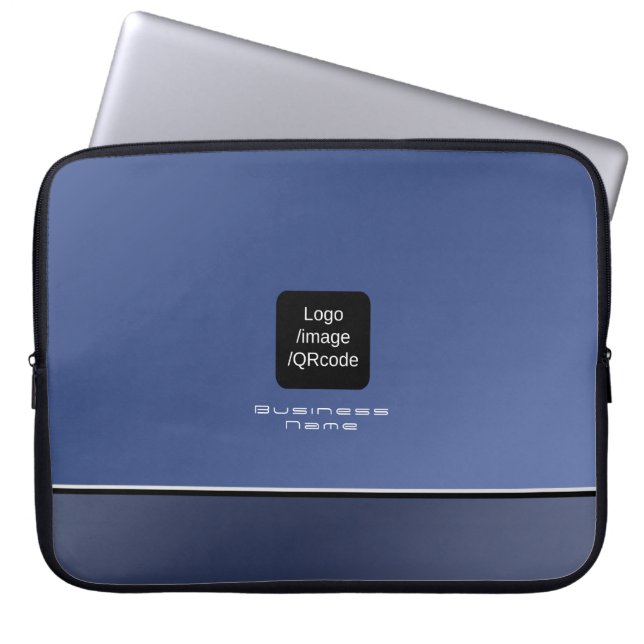 Chic Modern Business Logotyp Blue Laptop Fodral (Framsidan)