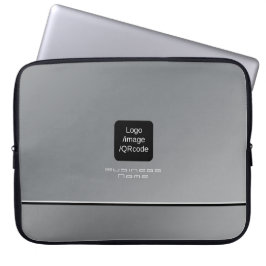 Chic Modern Business Logotyp Silver Laptop Fodral