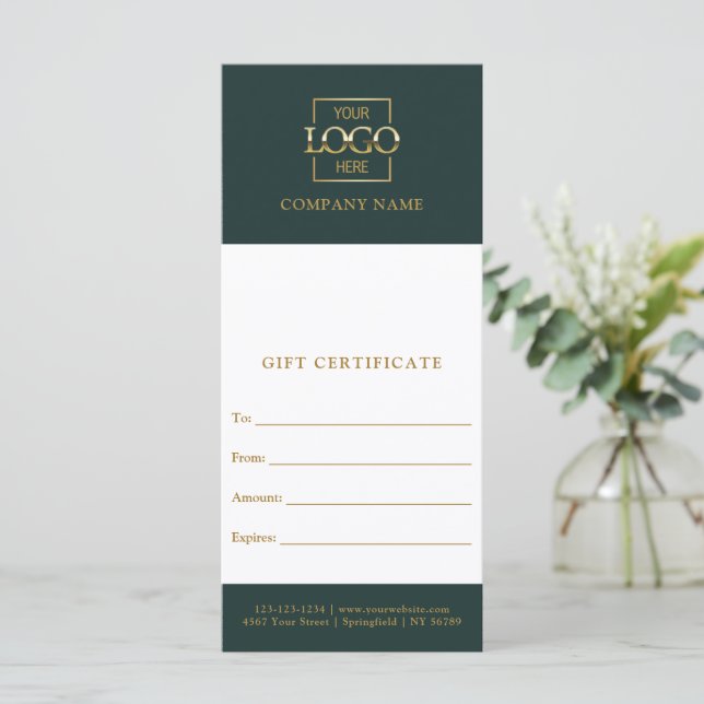Chic Modern Business Personalized Gift Certificate (Stående Fram)