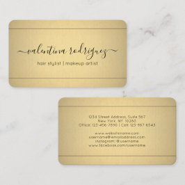 Chic Modern Calligraphy Black och Guld Faux Foil Visitkort