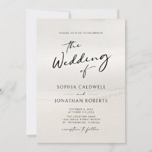 Chic Modern Calligraphy Earth Tones Bröllop Inbjudningar