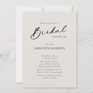 Chic Modern Calligraphy Simple Möhippa Inbjudningar