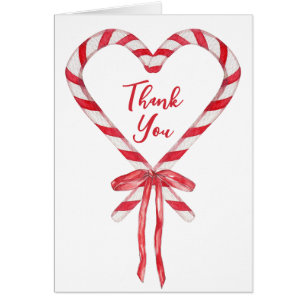 Chic Modern Candy cane och Bow-Tacken Hälsningskort