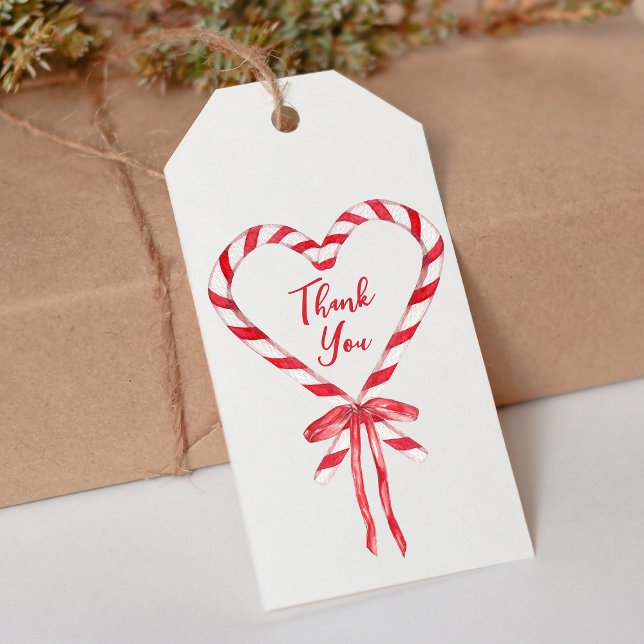 Chic Modern Candy cane och Bow-Tacken Presentetikett (Skapare uppladdad)