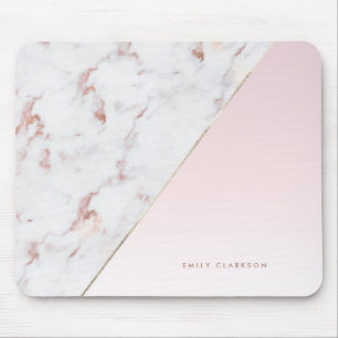 Chic Modern Chic Ro Guld Marble och Rosa Anpassnin Musmatta