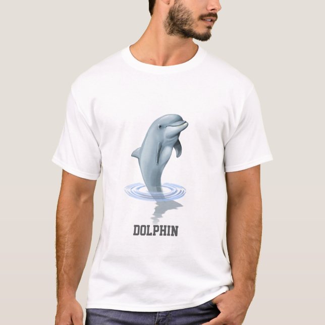 Chic Modern delfin & text T Shirt (Framsida)