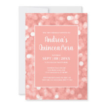 Chic Modern Elegant Rosa Bokeh Ljus Quinceañera