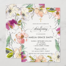 Chic Modern Elegant Watercolor Blommigt Christenin