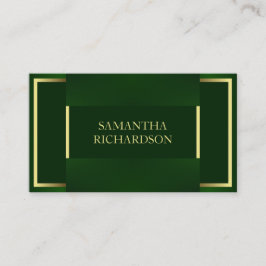 Chic Modern Emerald Grönt och Guld Professionell Visitkort