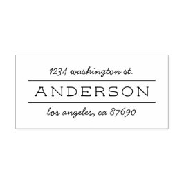 Chic Modern Family Namn-skript, Returadress Stämpel