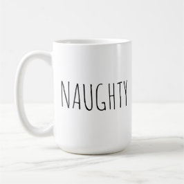Chic Modern Farmhouse ‘Naughty’ Customizable Word Kaffemugg