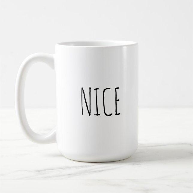 Chic Modern Farmhouse ‘Nice’ Customizable Words  Kaffemugg (Vänster)
