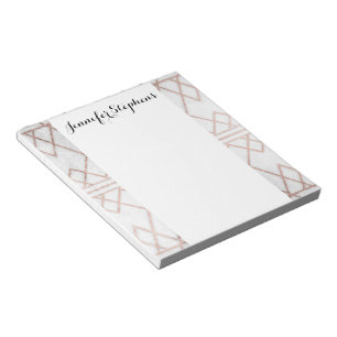 Chic Modern Faux Ro Guld Geometric Triangles Anteckningsblock