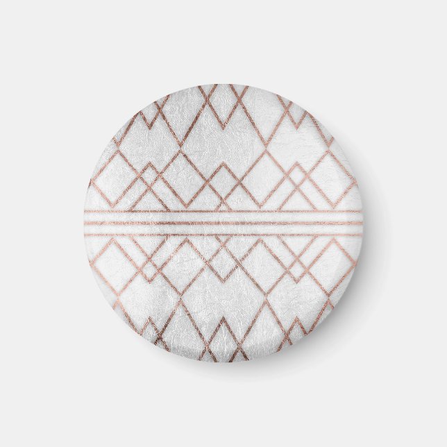 Chic Modern Faux Ro Guld Geometric Triangles Magnet (Framsidan)