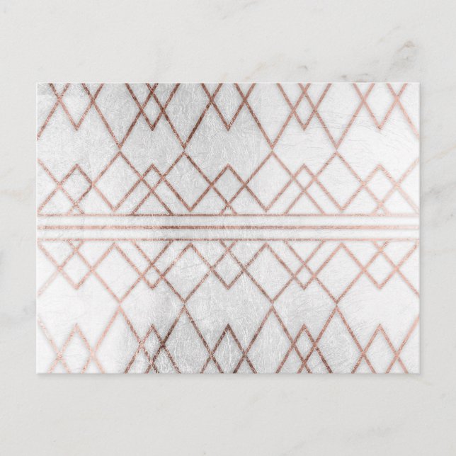Chic Modern Faux Ro Guld Geometric Triangles Vykort (Framsida)