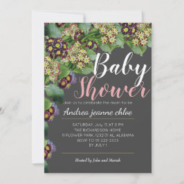 Chic & Modern Flowers Blommigt Garden Baby Shower Inbjudningar