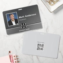 Chic modern företagsfoto logotyp Qrcode Brun