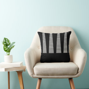 Chic Modern Geometric Art med svart och vit Abstra Kudde